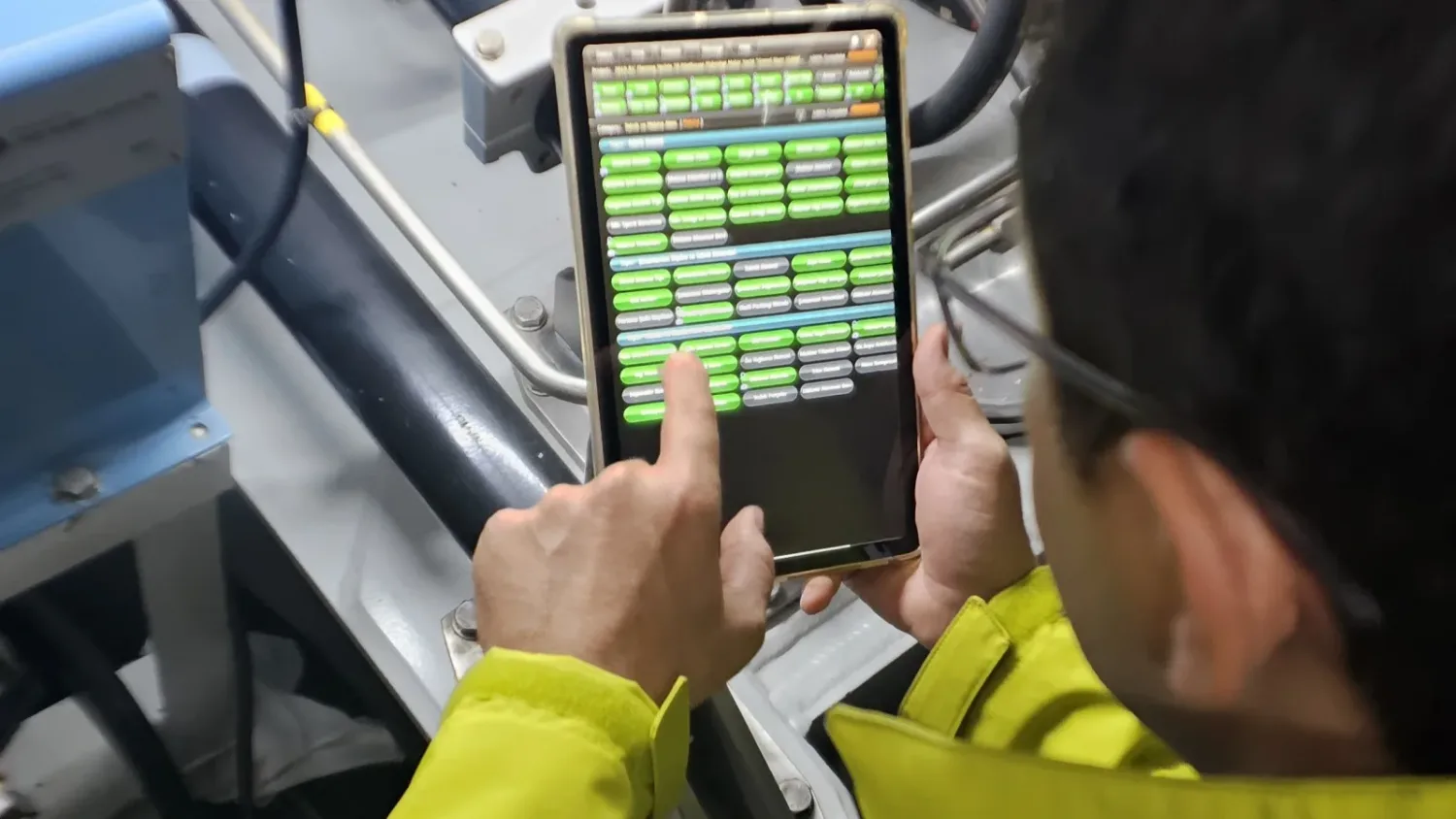 Tablet üzerinde yürütülen sörvey kontrol listesi