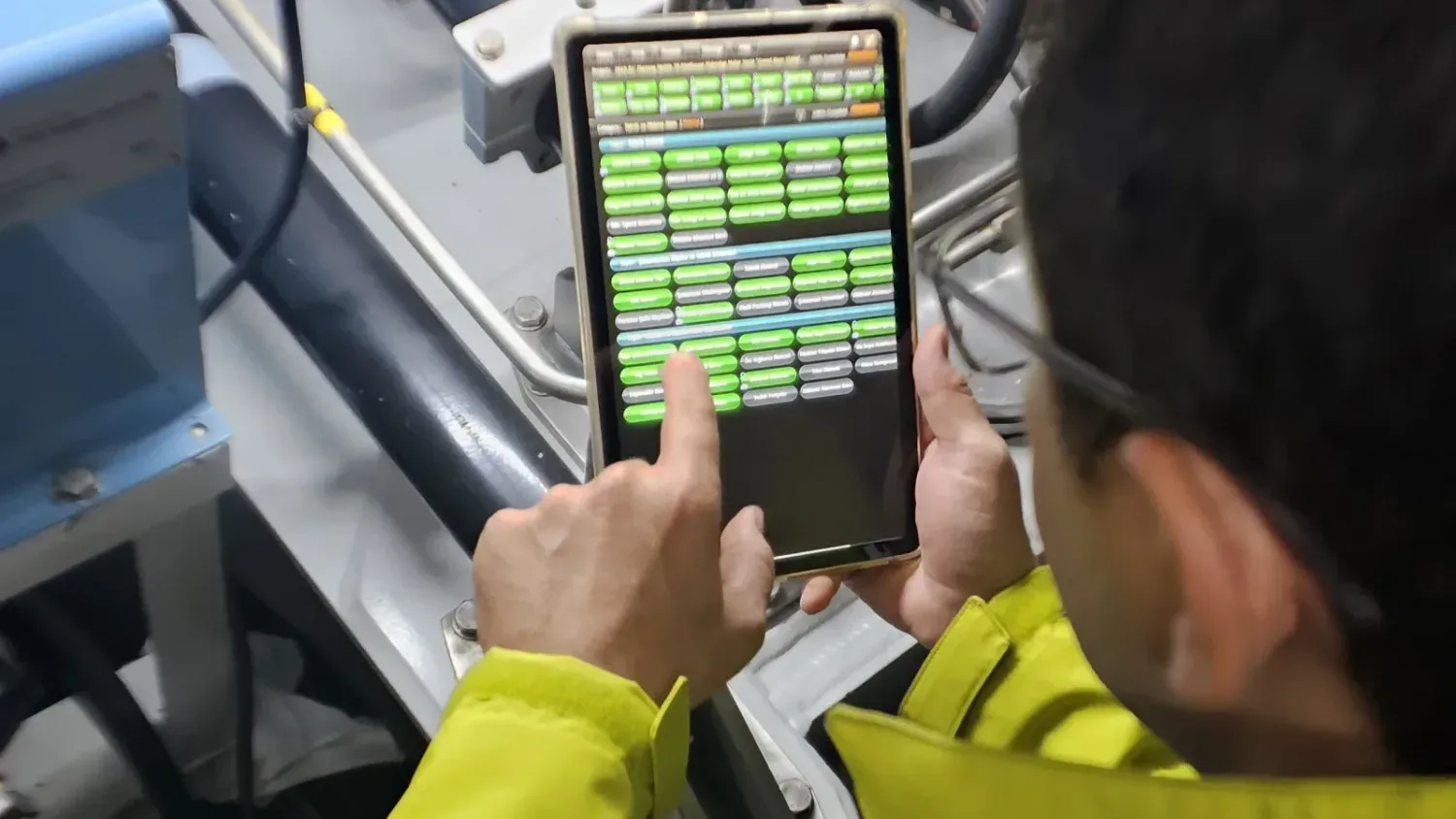 Tablet üzerinde yürütülen sörvey kontrol listesi